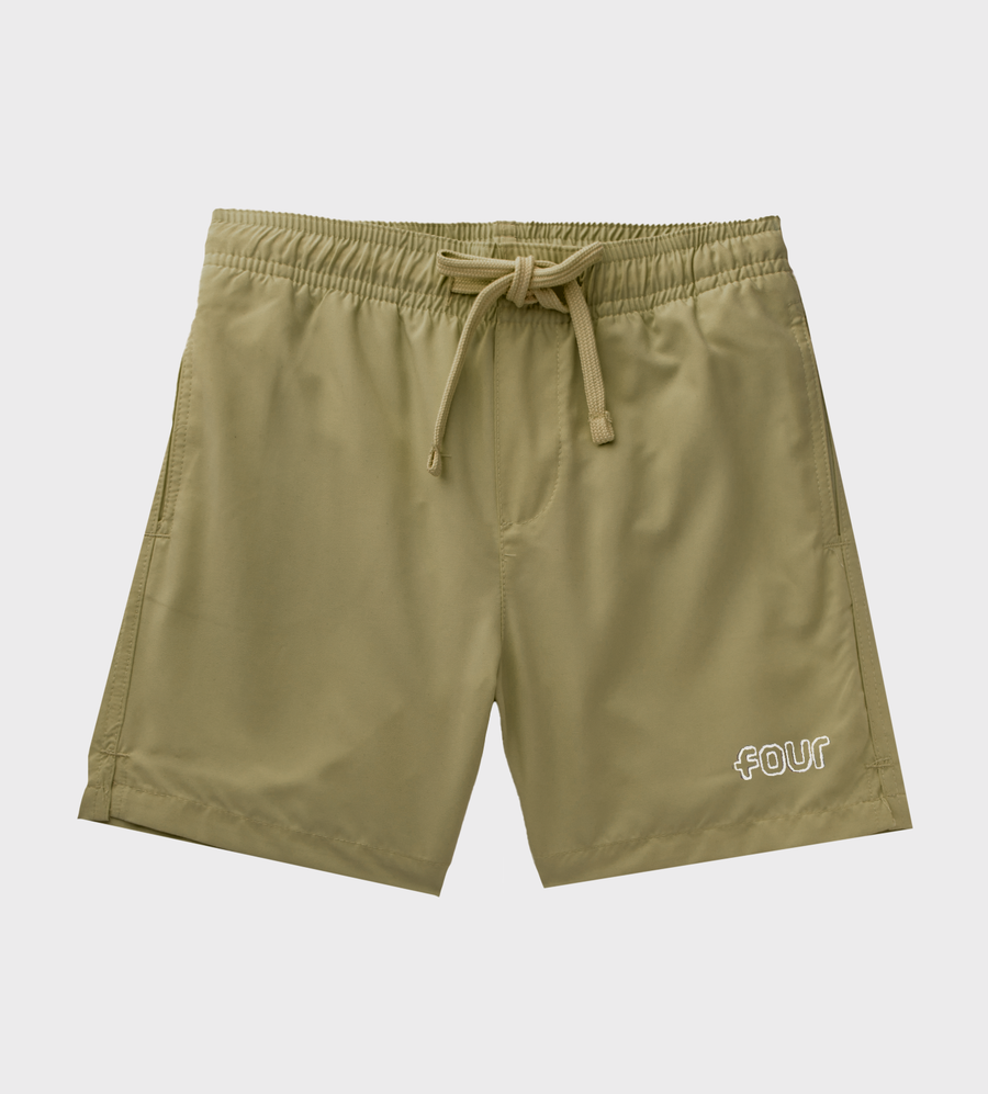 Outline Logo Swim Shorts Oil Green