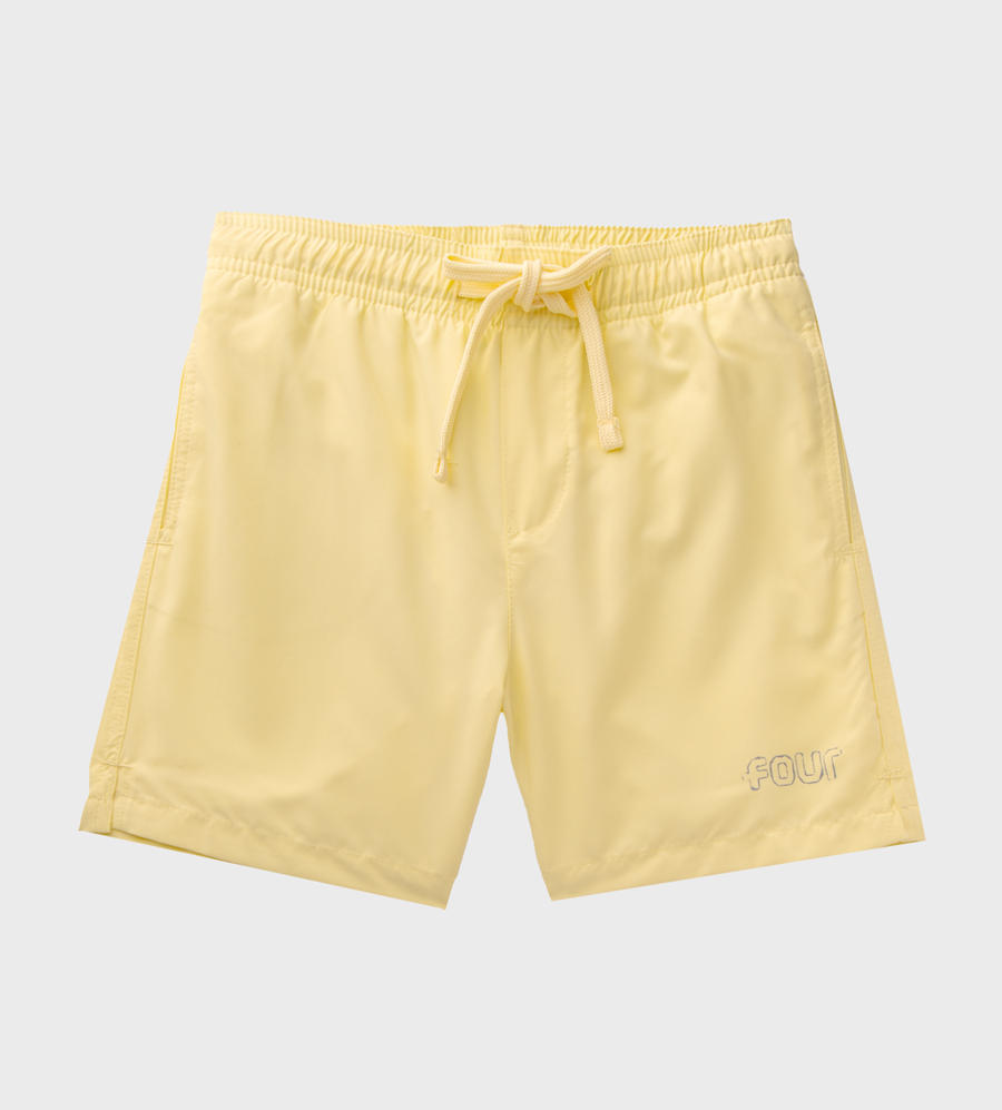 Outline Logo Swim Shorts Pastel Yellow