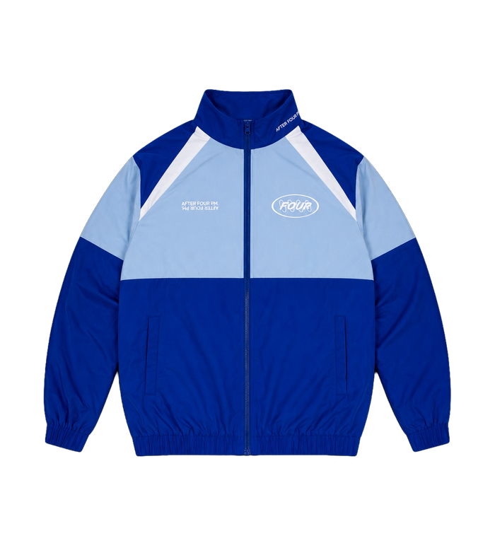 Contained Circles Zip Off Sleeve Jacket Blue