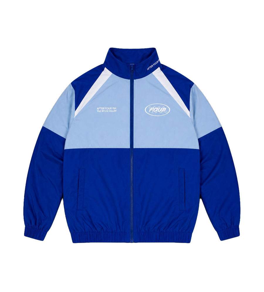 Contained Circles Zip Off Sleeve Jacket Dark Blue