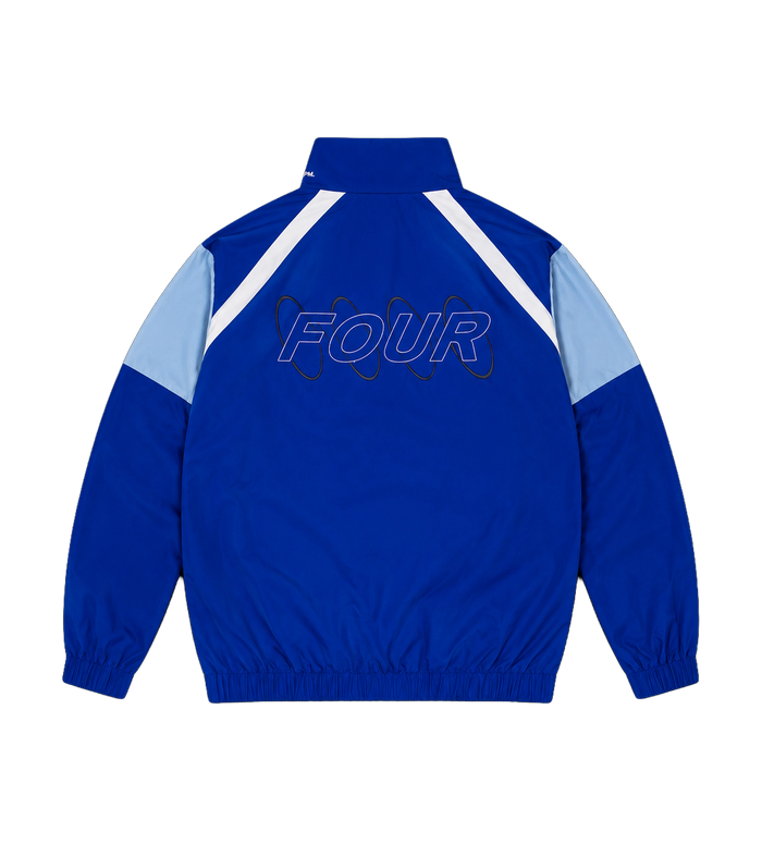 Contained Circles Zip Off Sleeve Jacket Blue