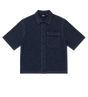 Reconstructed Circles Bowling Shirt Dark Blue