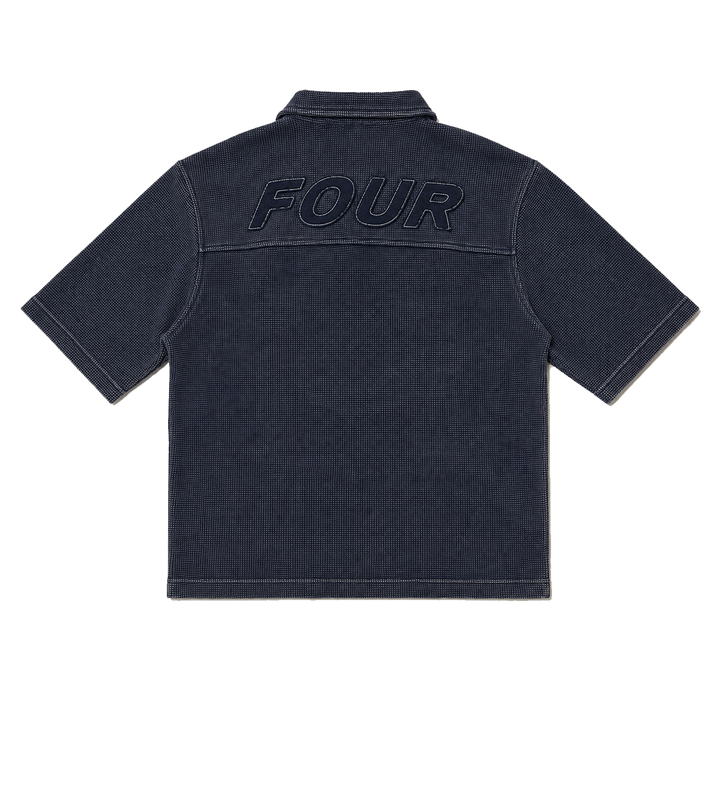 Reconstructed Circles Bowling Shirt Donkerblauw