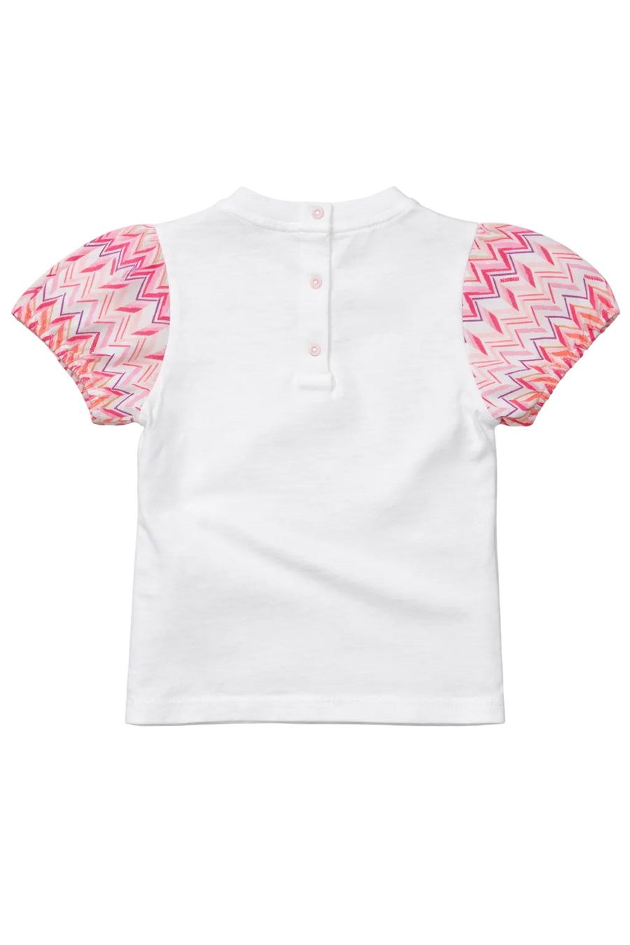Missoni Teddy Bear Zig Zag T-Shirt in White/Pink