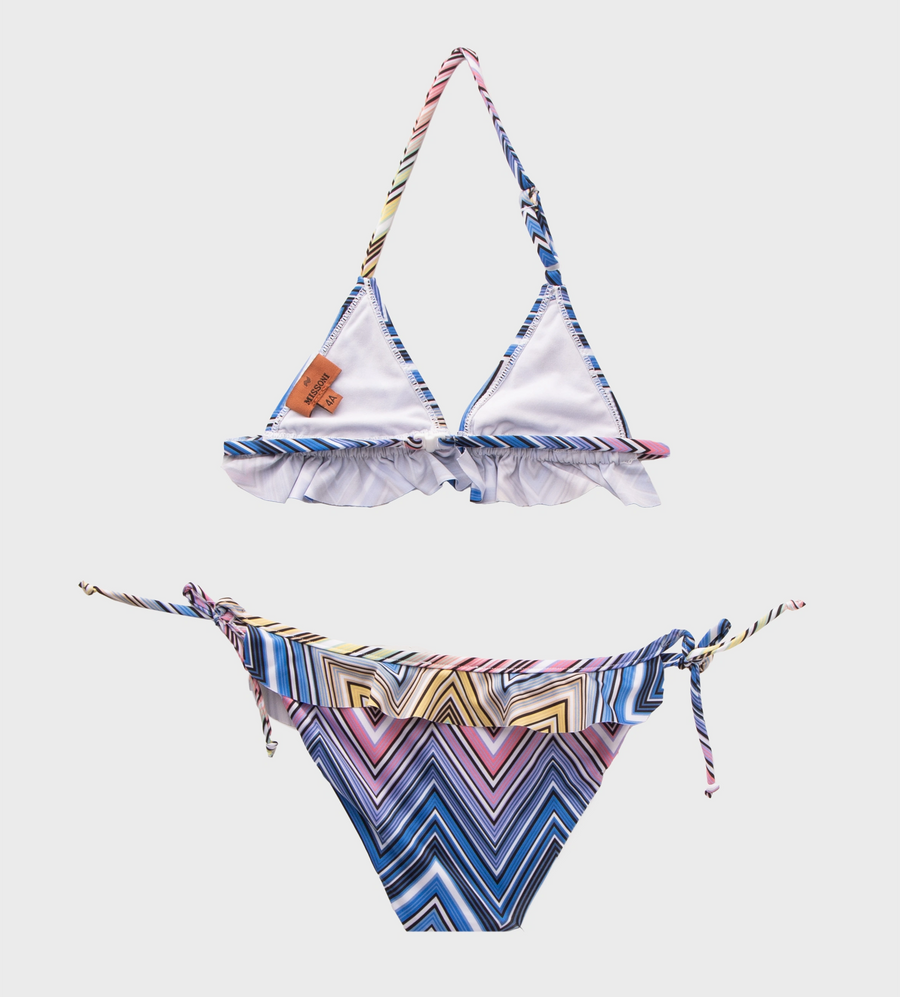 Chevron-print Triangle Bikini Multicolor