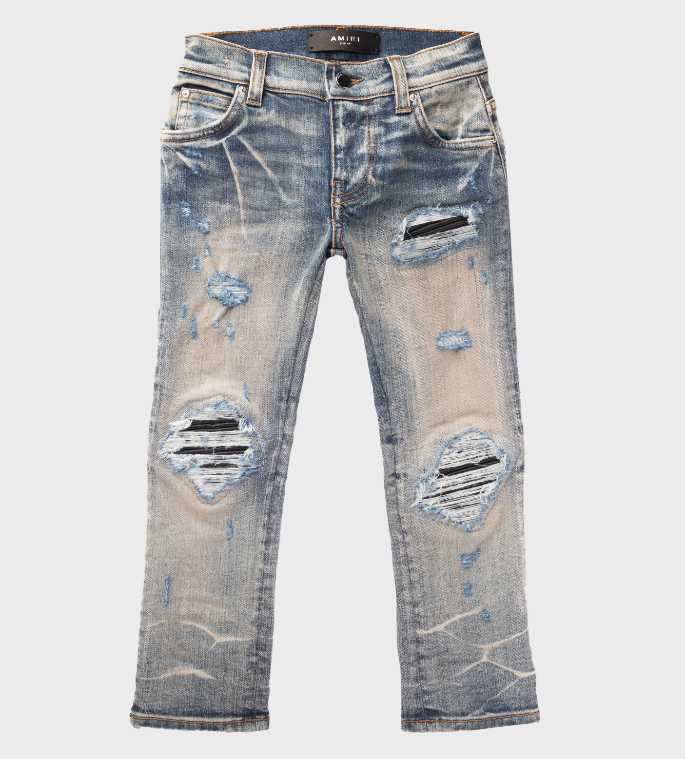 Distressed Slim-Cut Jeans Clay Indigo