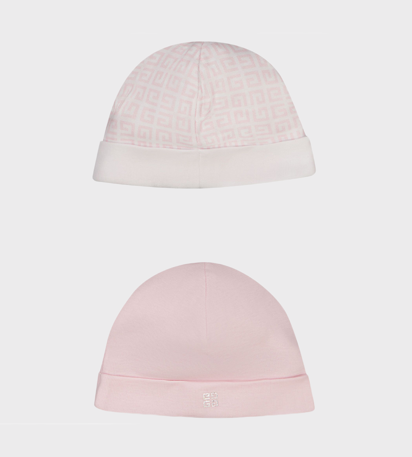 Greca-Print Knitted Hat (pack of 2) Pink
