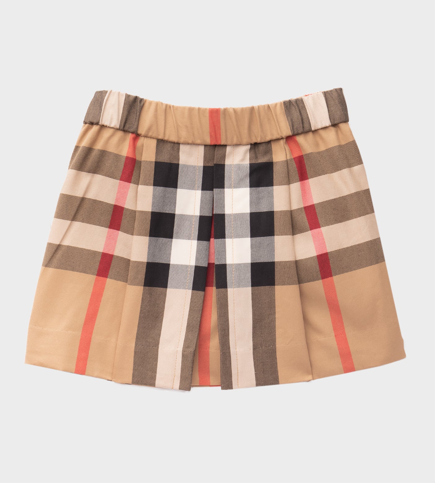 Baby Vintage Check Cotton-Blend Skirt Beige