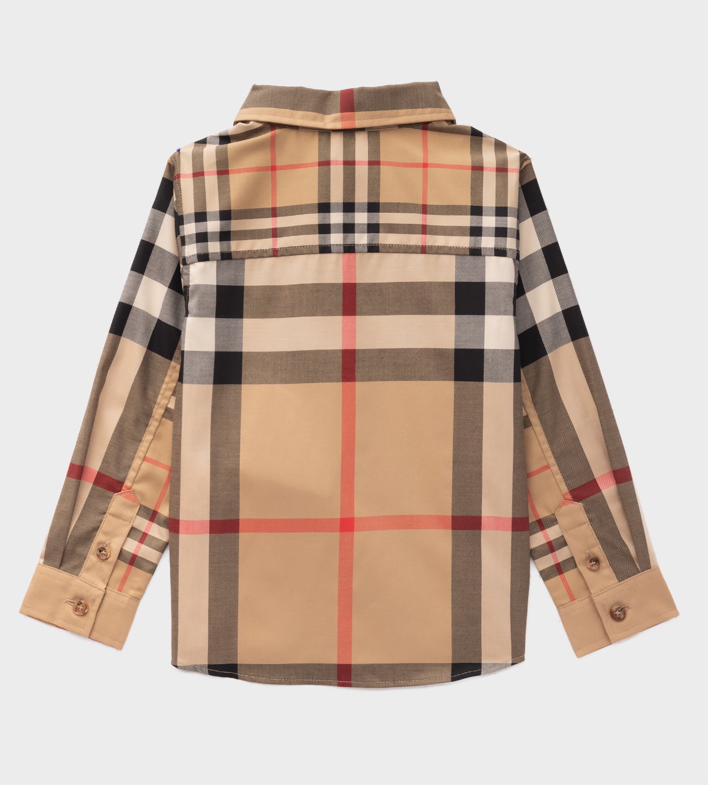 Check Cotton-Blend Shirt Beige