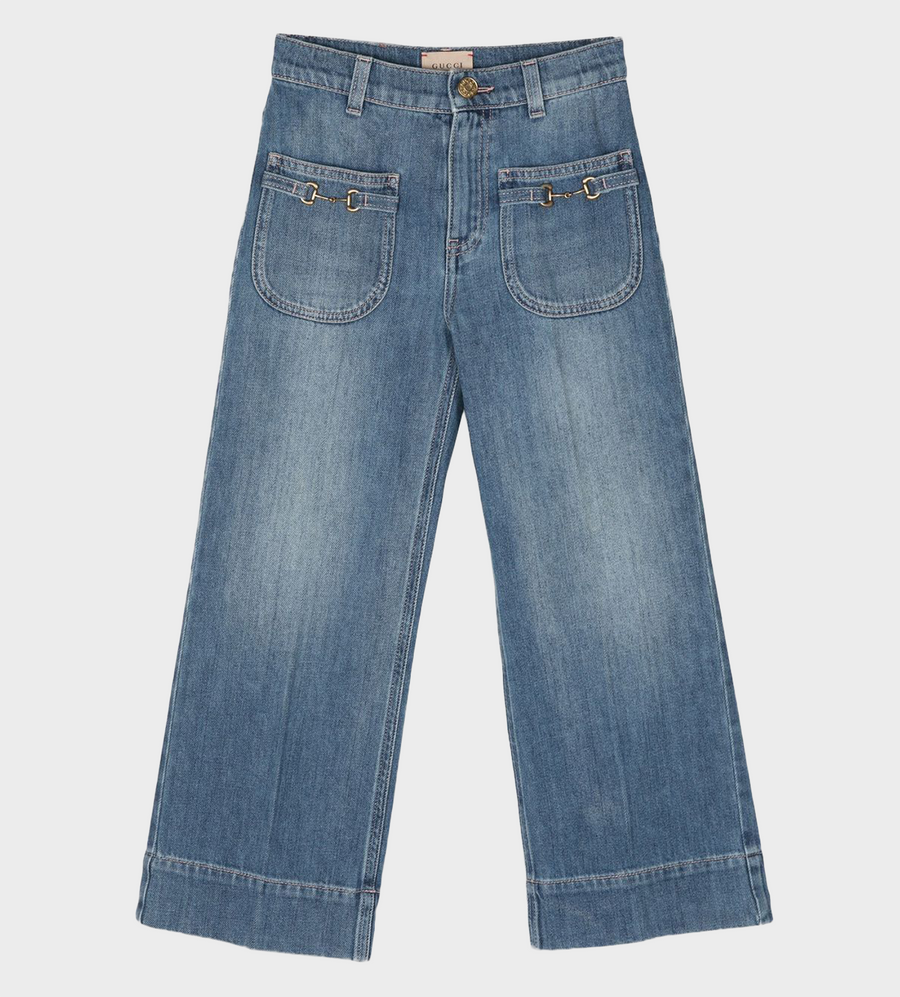Horsebit Denim Pants Blue