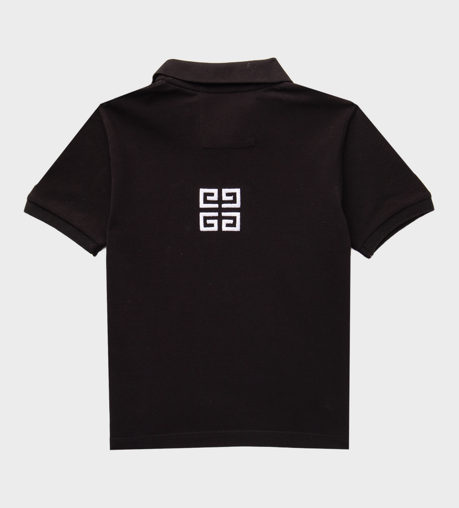 4G Logo-Embroidered Polo Shirt Black