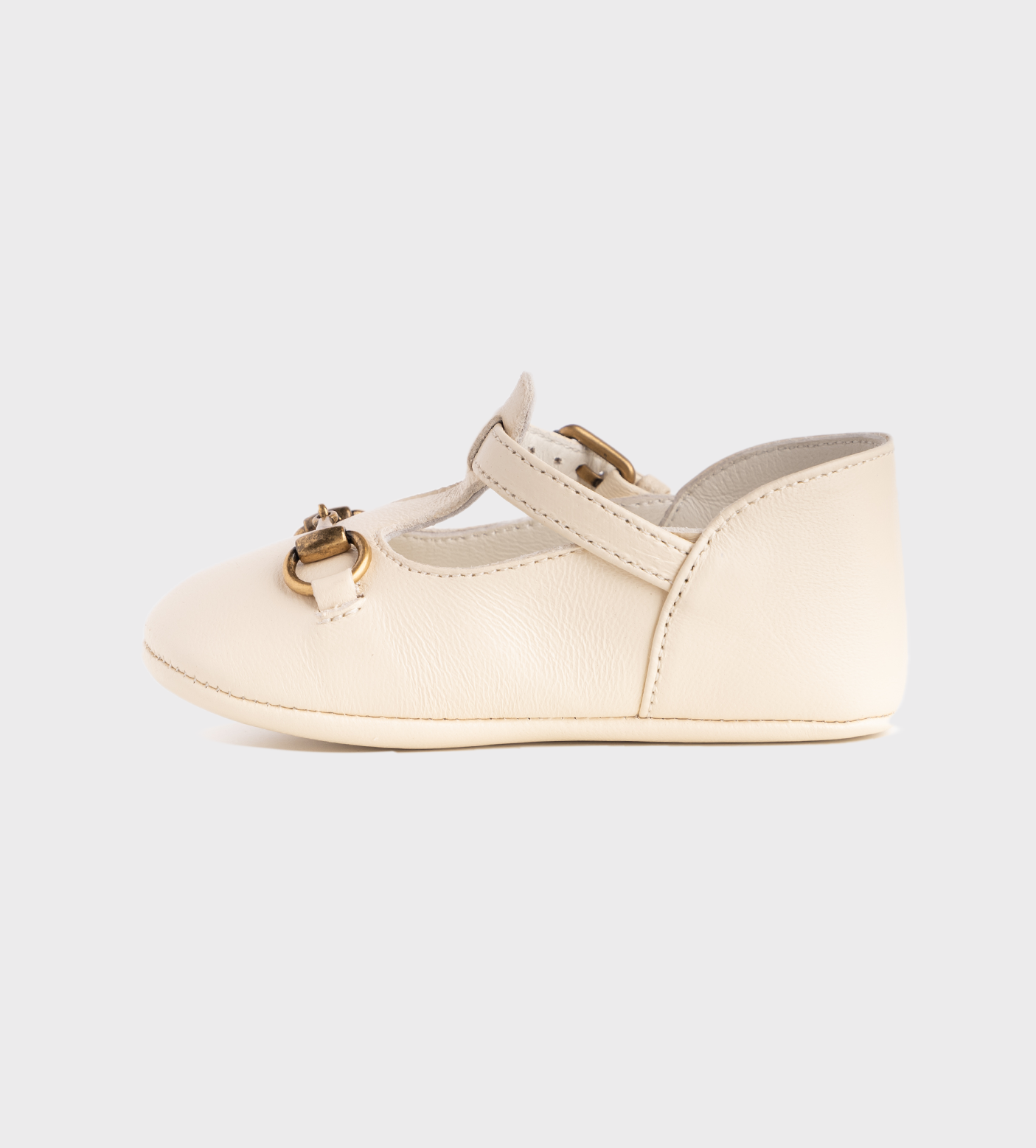 Baby Ballet Flat with Horsebit Ivoire