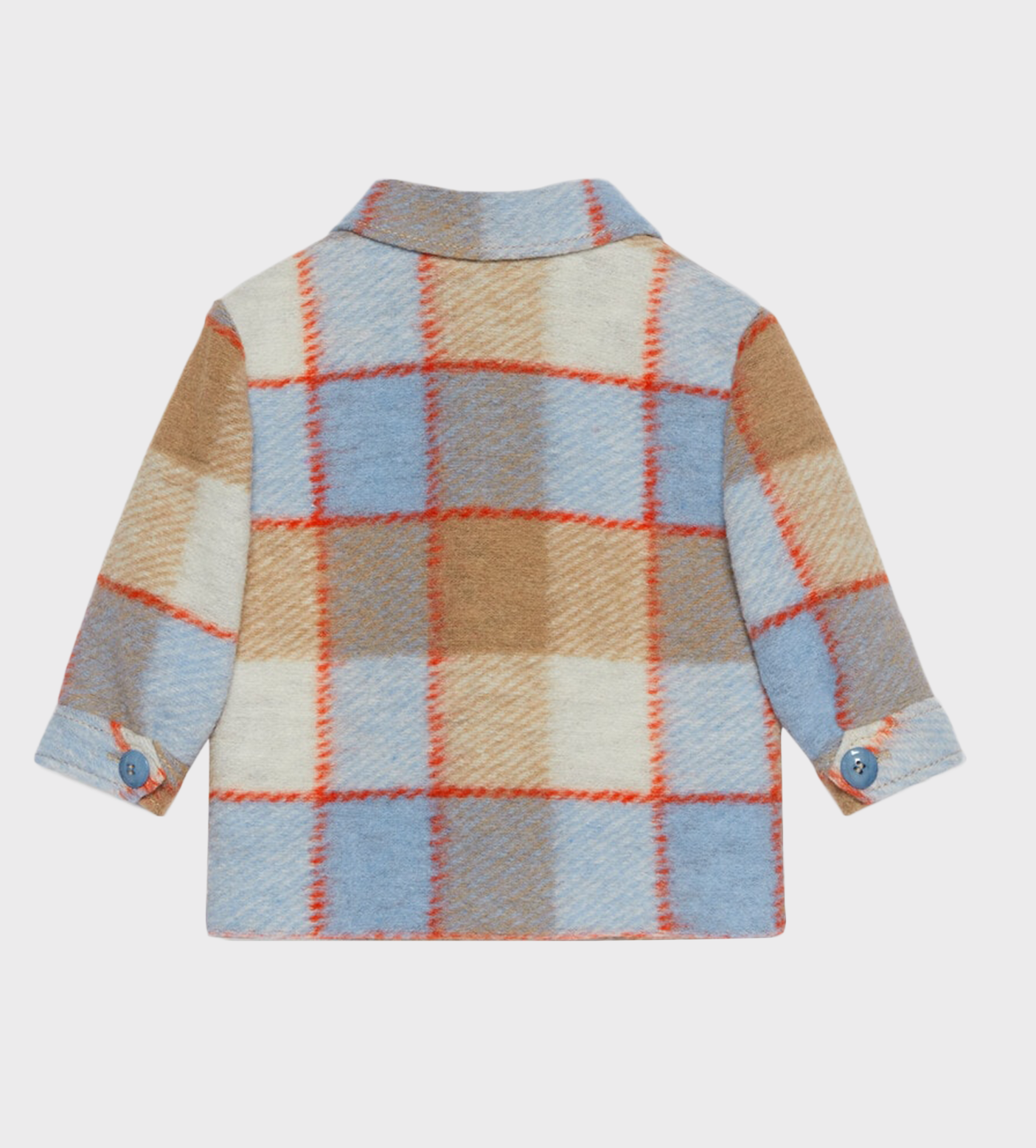 Baby Check Wool Jersey Jacket Camel/Light Blue