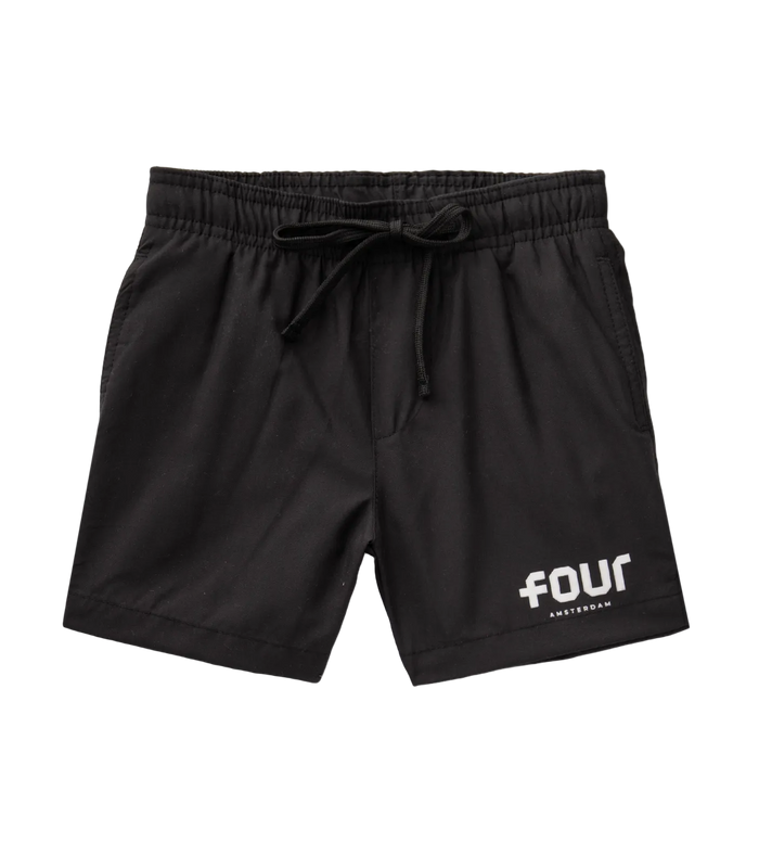 FOUR Logo Swim Shorts in Black White