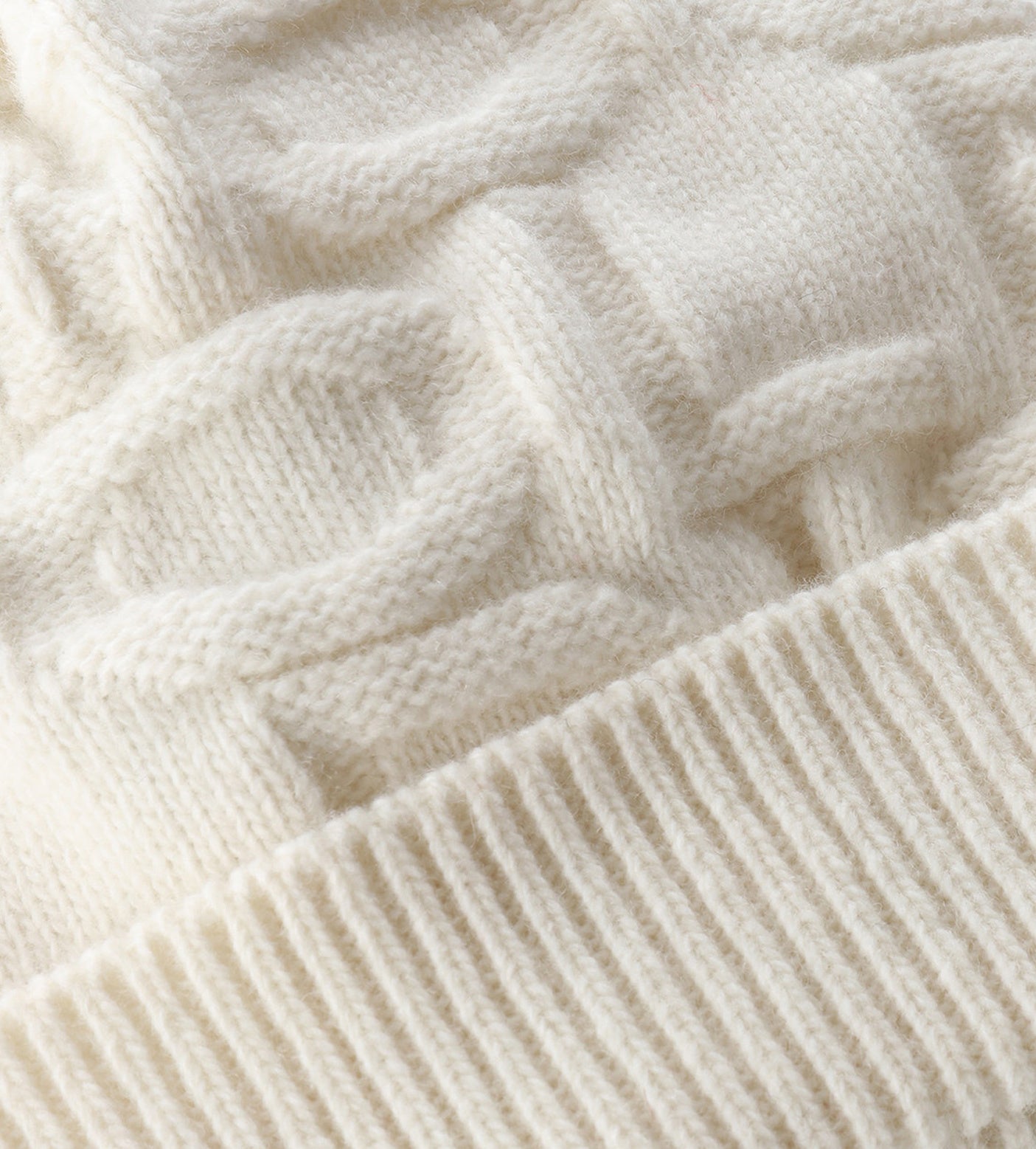Logo Print Beanie White