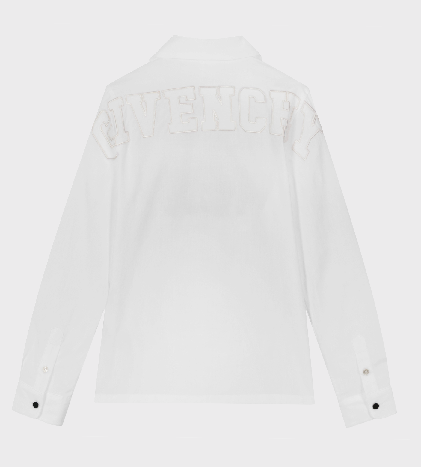 Logo-Patch Zip-up Shirt White