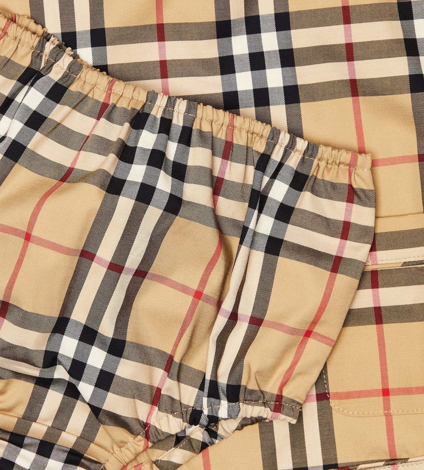 Baby Vintage Check Cotton Dress and Bloomers Set Beige
