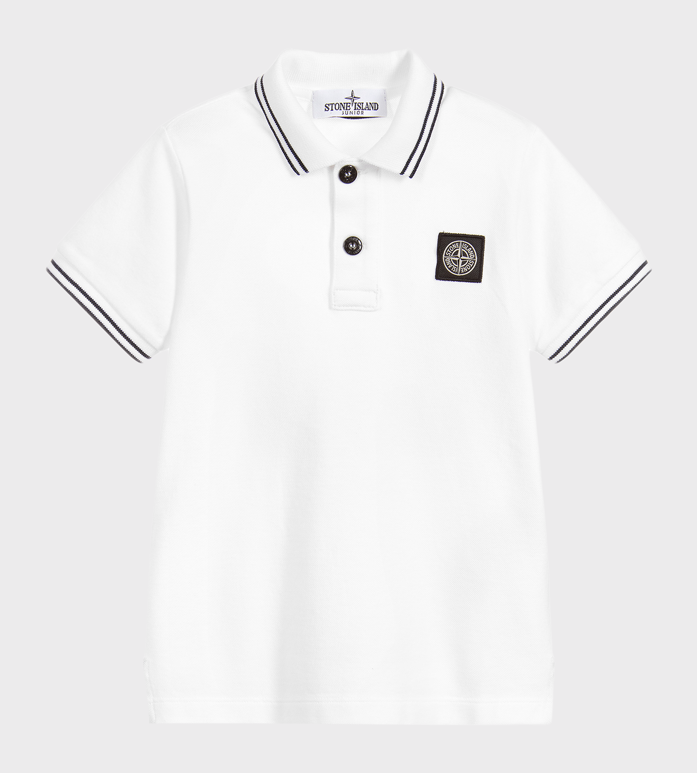 Compass-Patch Polo Shirt White